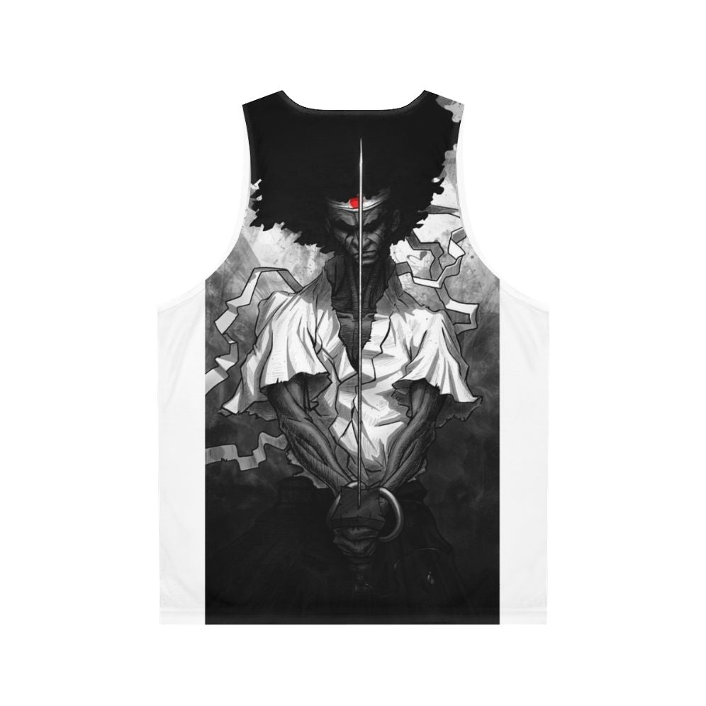 Unisex tank top with afro samurai inspired design - Back