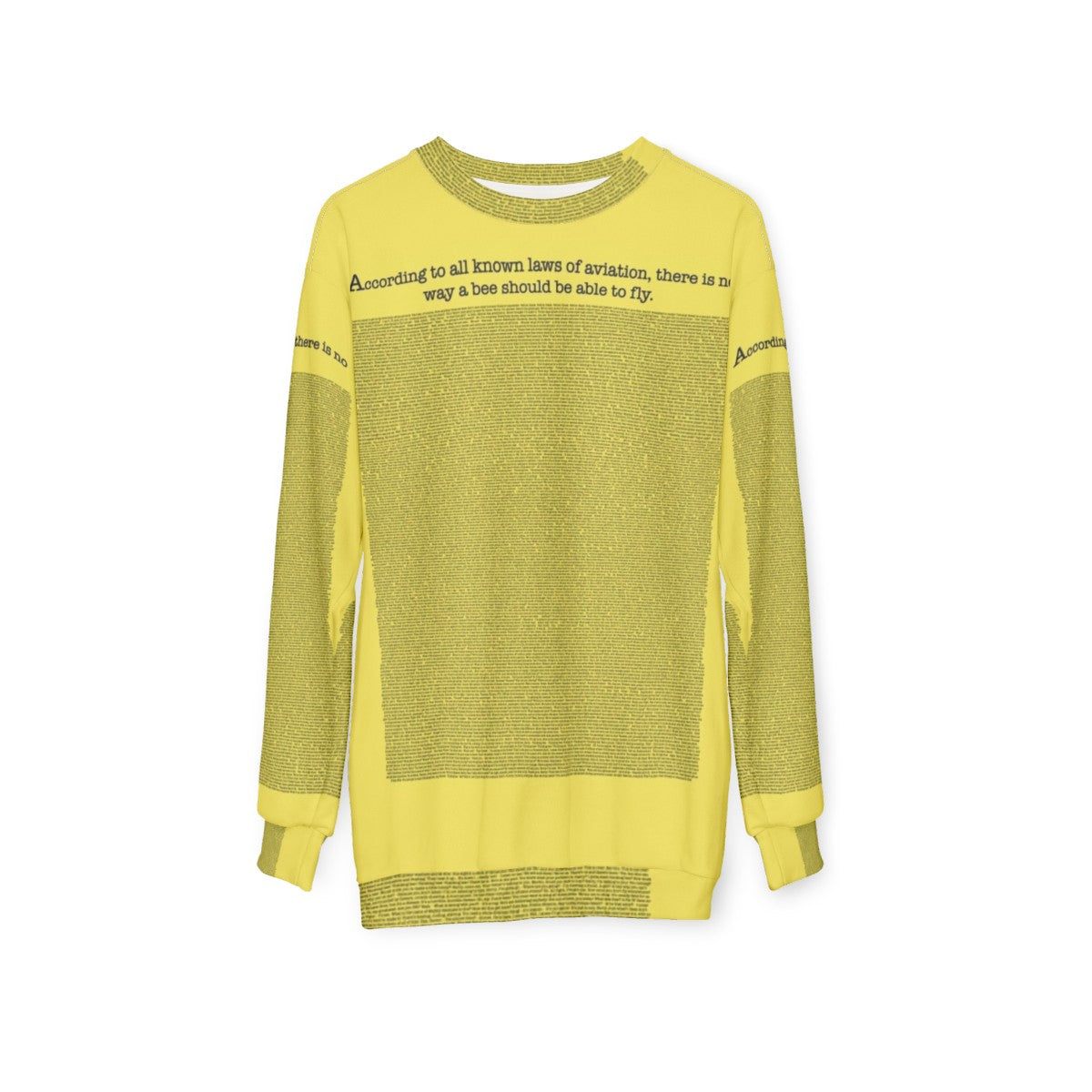 Bee Movie Script Sweatshirt, Graphic Novelty Apparel - hanging