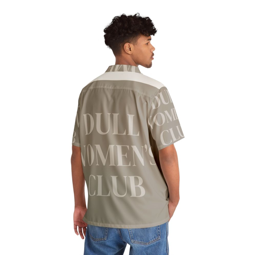 Women's Dull Club Hawaiian Shirt with Minimalist Slogan Design - People Back