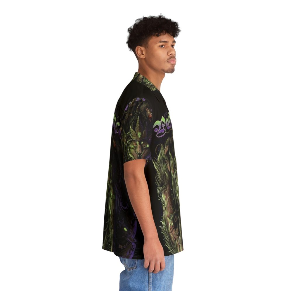 Pestilence King Hawaiian Shirt with Warhammer Fantasy Vermintide Clan Rat and Plague Knight Imagery - People Pight