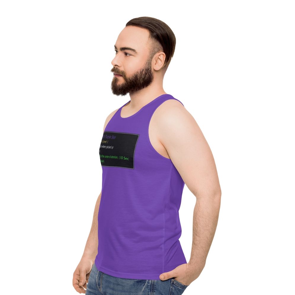 Unisex World of Warcraft inspired epic purple tank top - men side