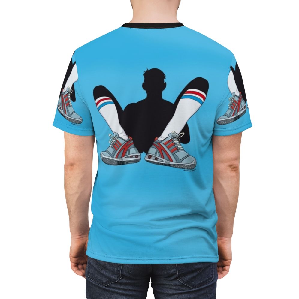 Mockup of a stylish graphic t-shirt featuring a sneaker design - men back