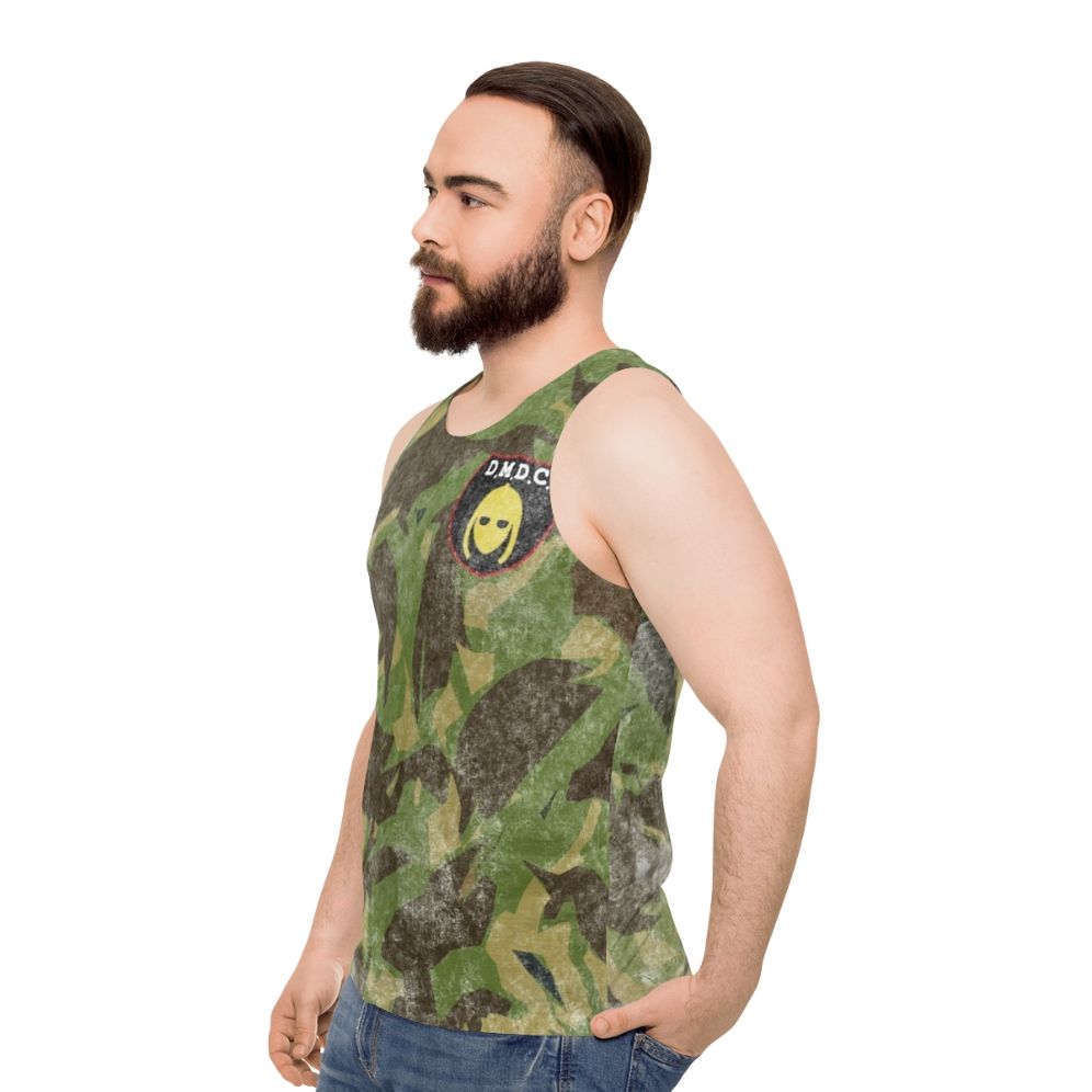 Detectorist DMDC Badge Distressed Unisex Tank Top - men side