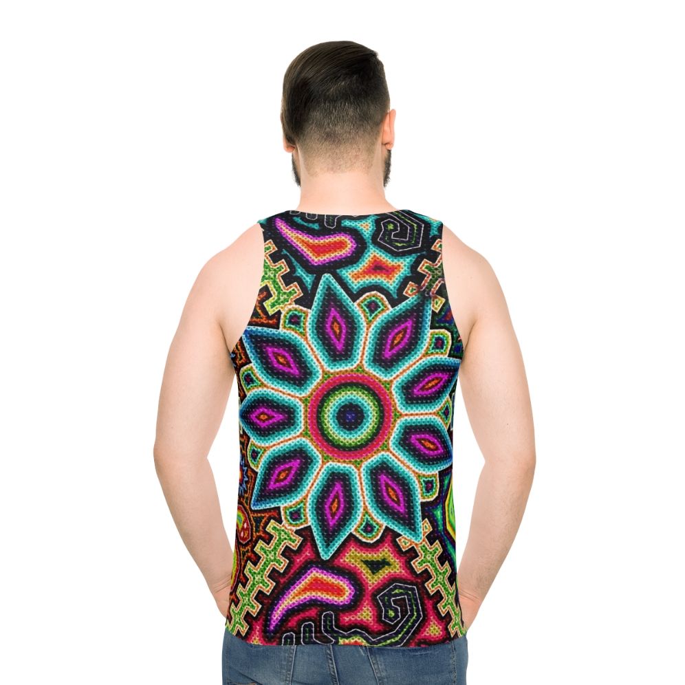 Huichol art Mexico unisex tank top - men back