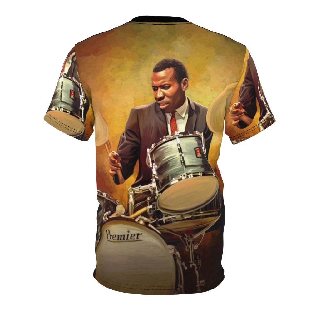 T-shirt featuring the name and portrait of legendary jazz drummer Elvin Jones - Back