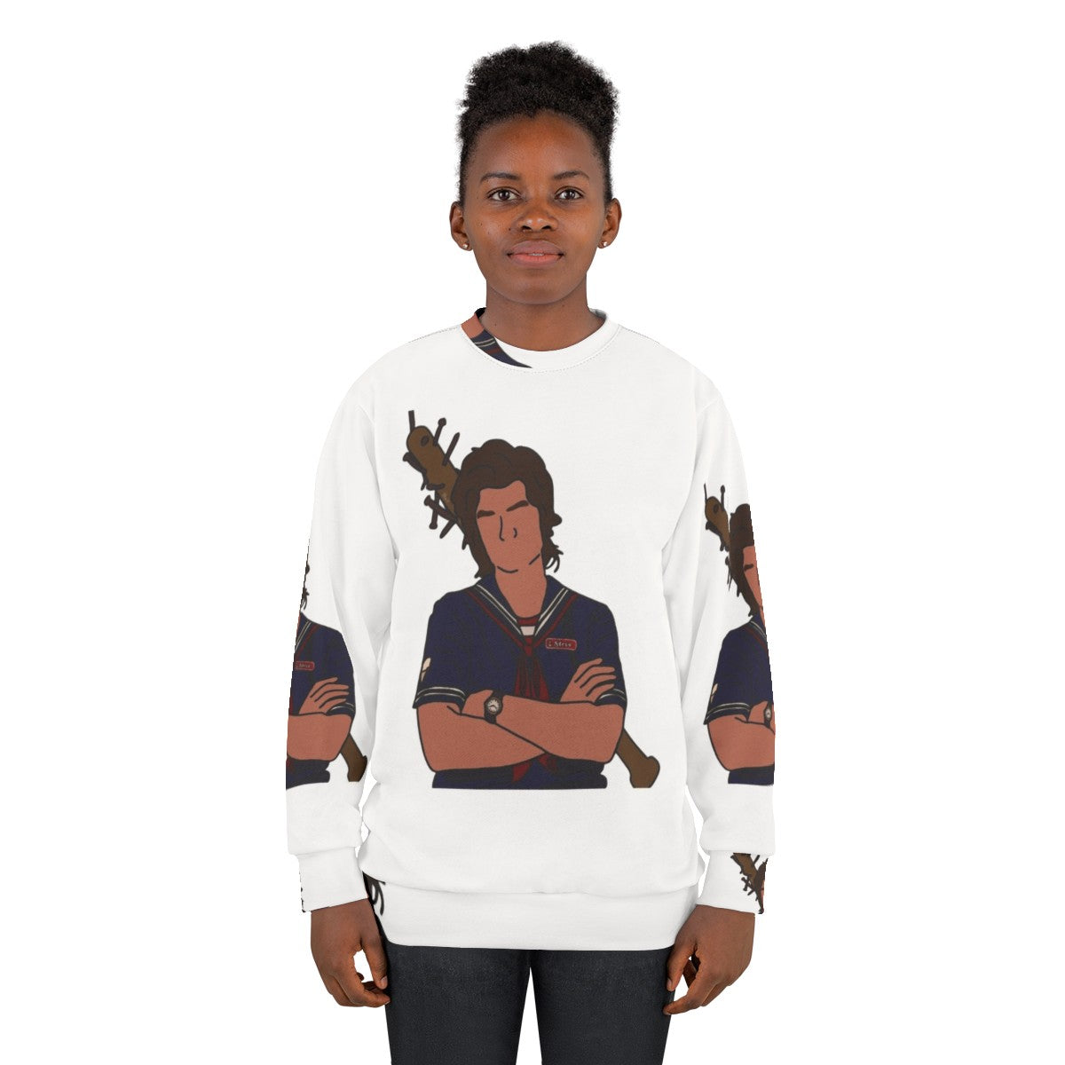 Stranger Things graphic sweatshirt with retro gaming style - women