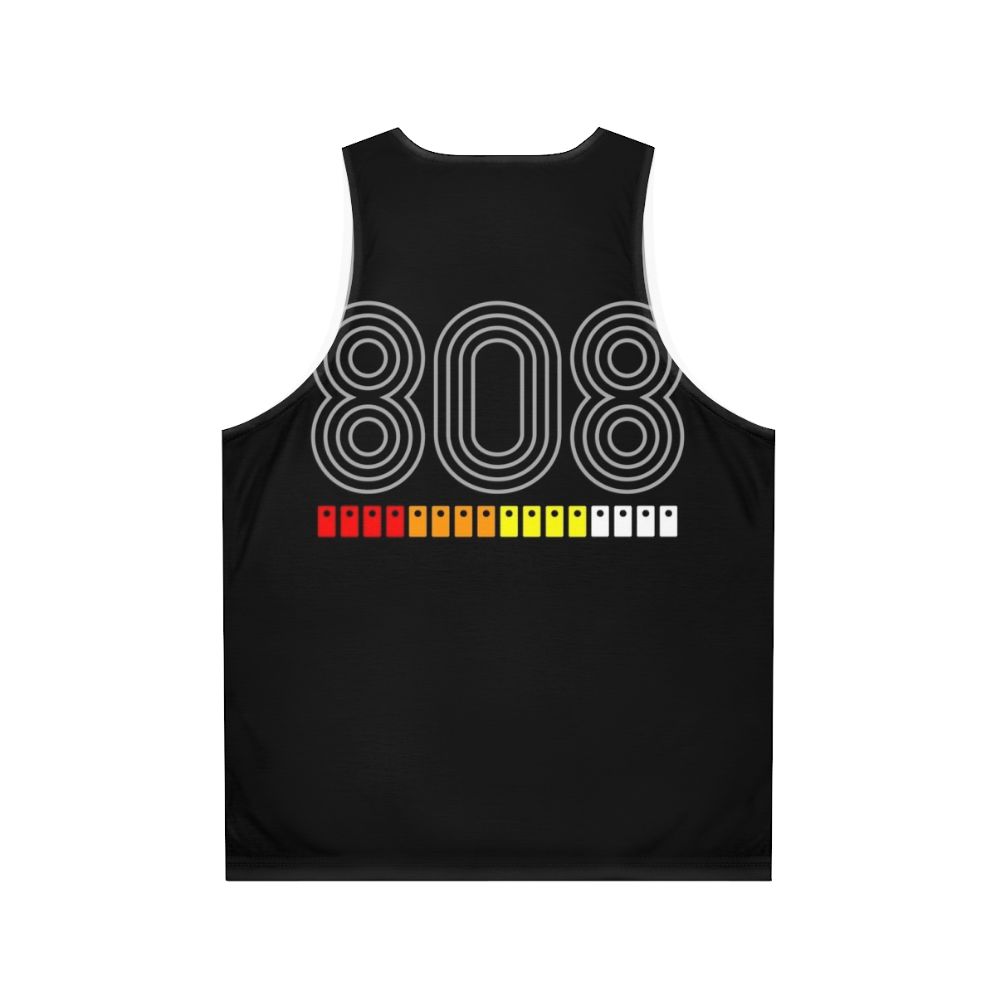 808 Unisex Tank Top with Electronic Music and Dance Inspired Design - Back