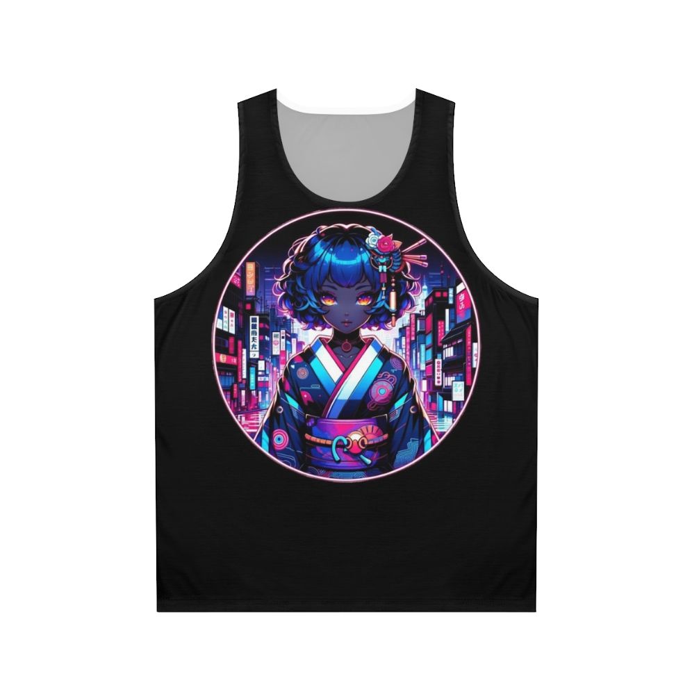 Cyber Geisha Dreams Unisex Cyberpunk Tank Top