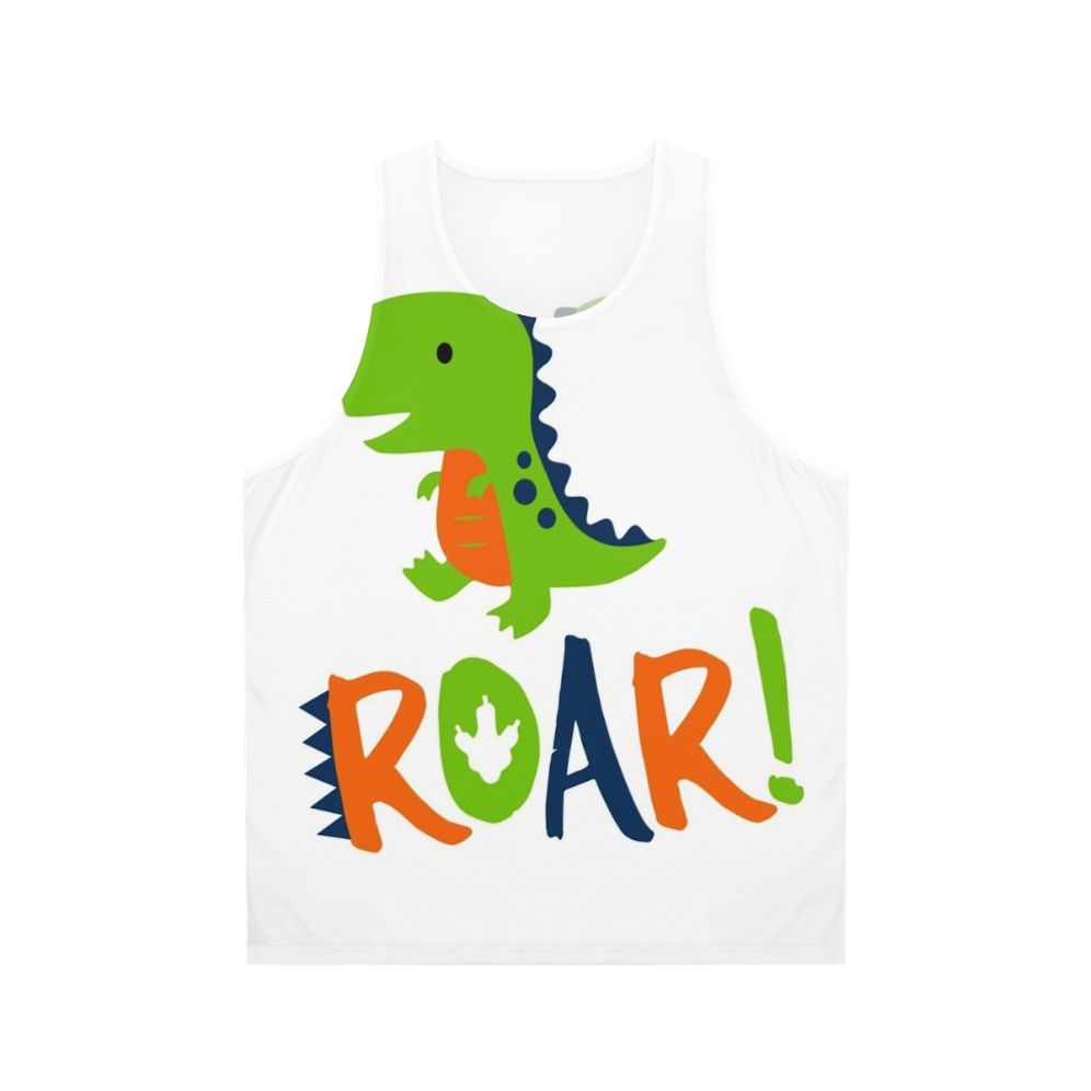 Roaring dinosaur unisex tank top