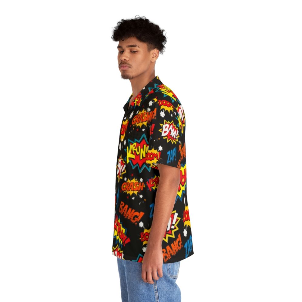 Comic Book Explosion Hawaiian Shirt with Vibrant Pop Art Design - People Left