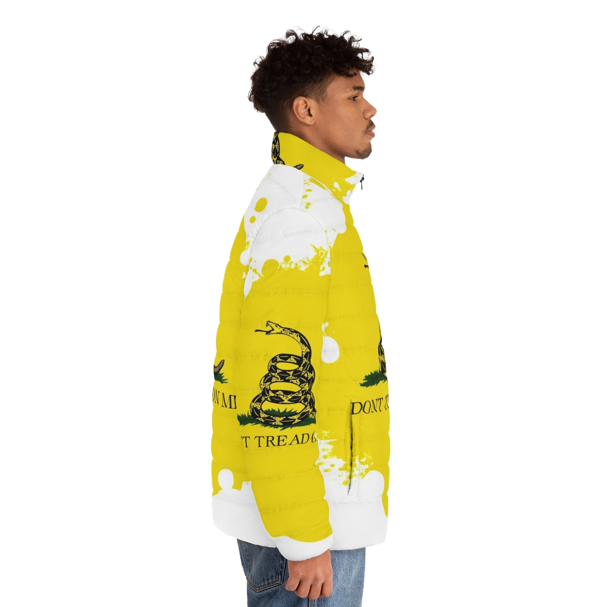 Puffer jacket with don't tread on me art design - men side right