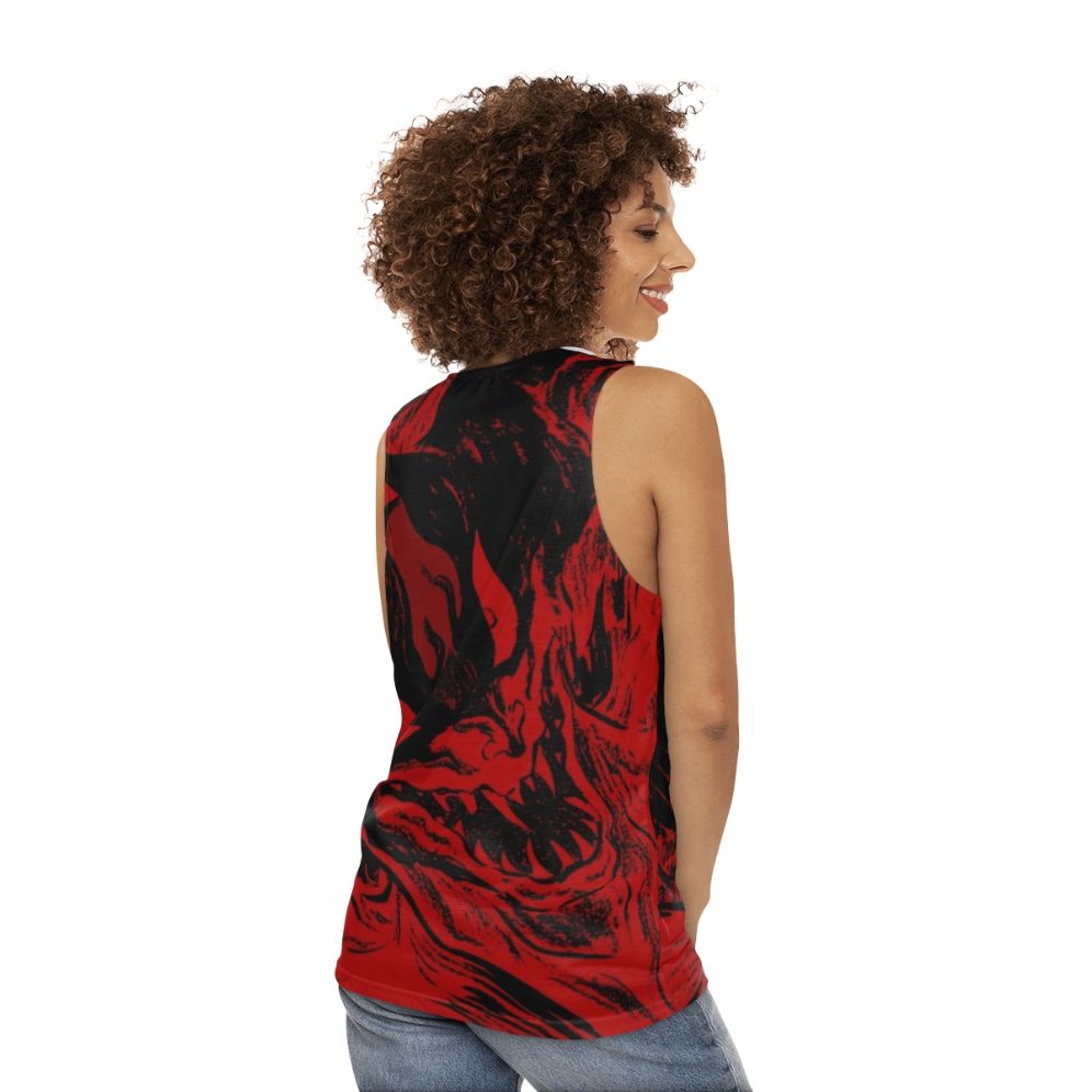 Devilman anime character unisex tank top - women back