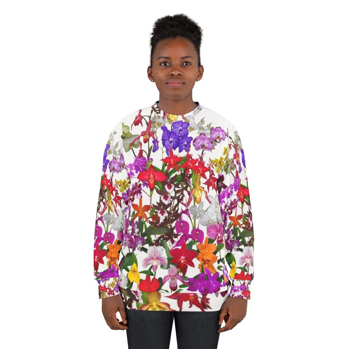 Orchid Celebration Floral Sweatshirt - women