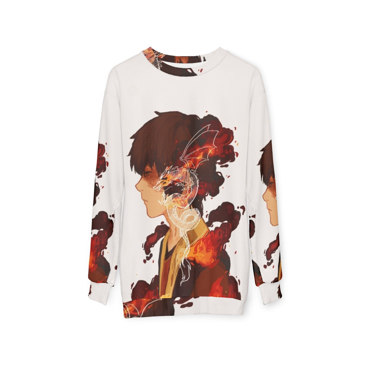 Zuko firebender sweatshirt from Avatar: The Last Airbender - hanging