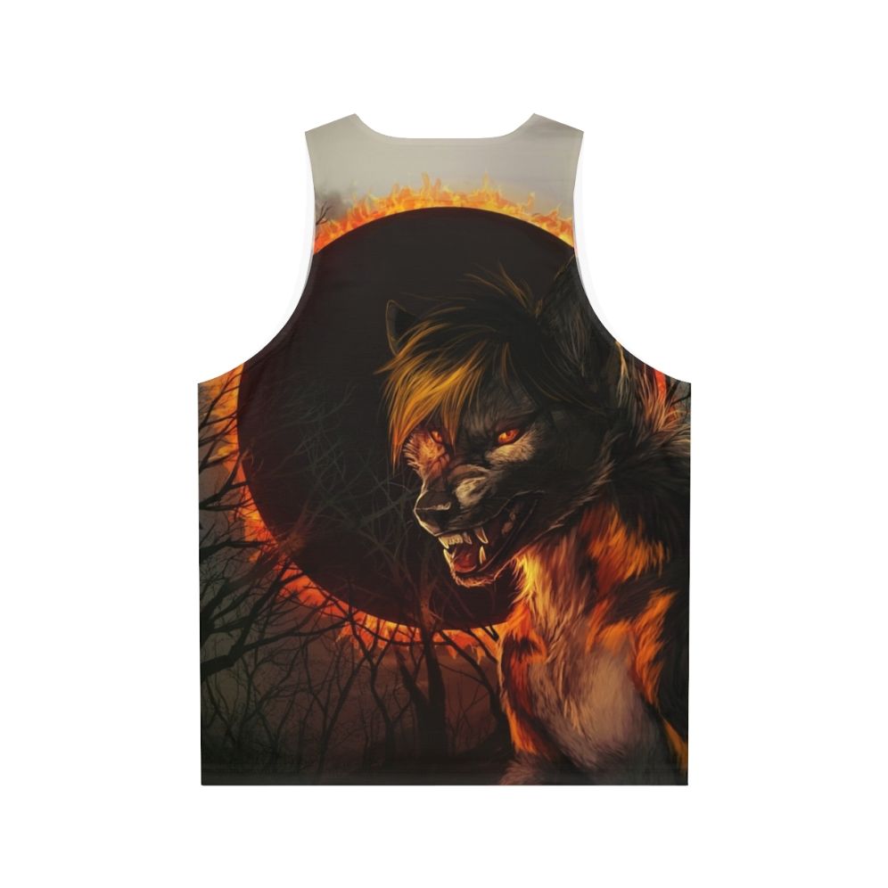 Supernatural Eclipse Wolf Unisex Tank Top - Back