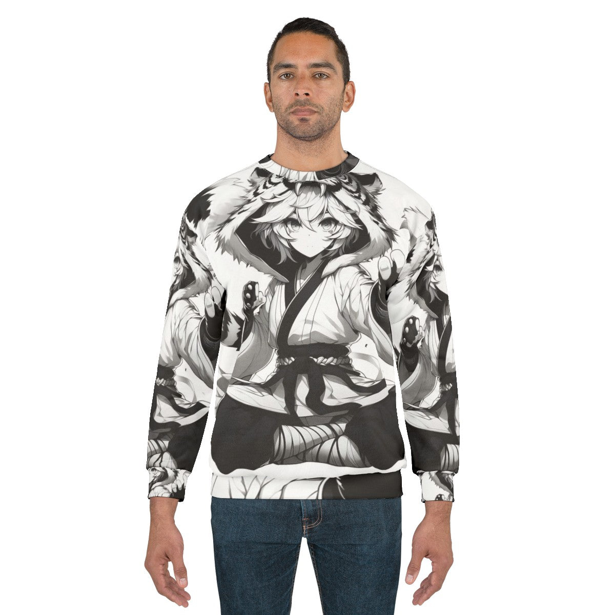 Furry Martial Arts Sweatshirt featuring anthropomorphic animal design - men