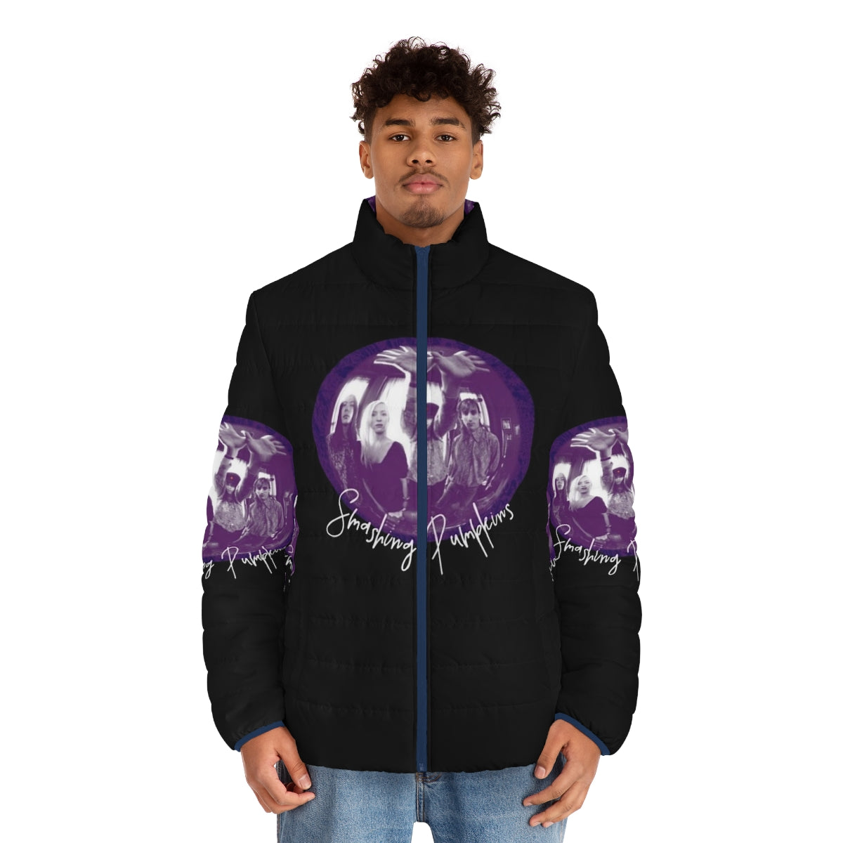 Smashing Pumpkins Gish Puffer Jacket with Iconic Album Art - men front