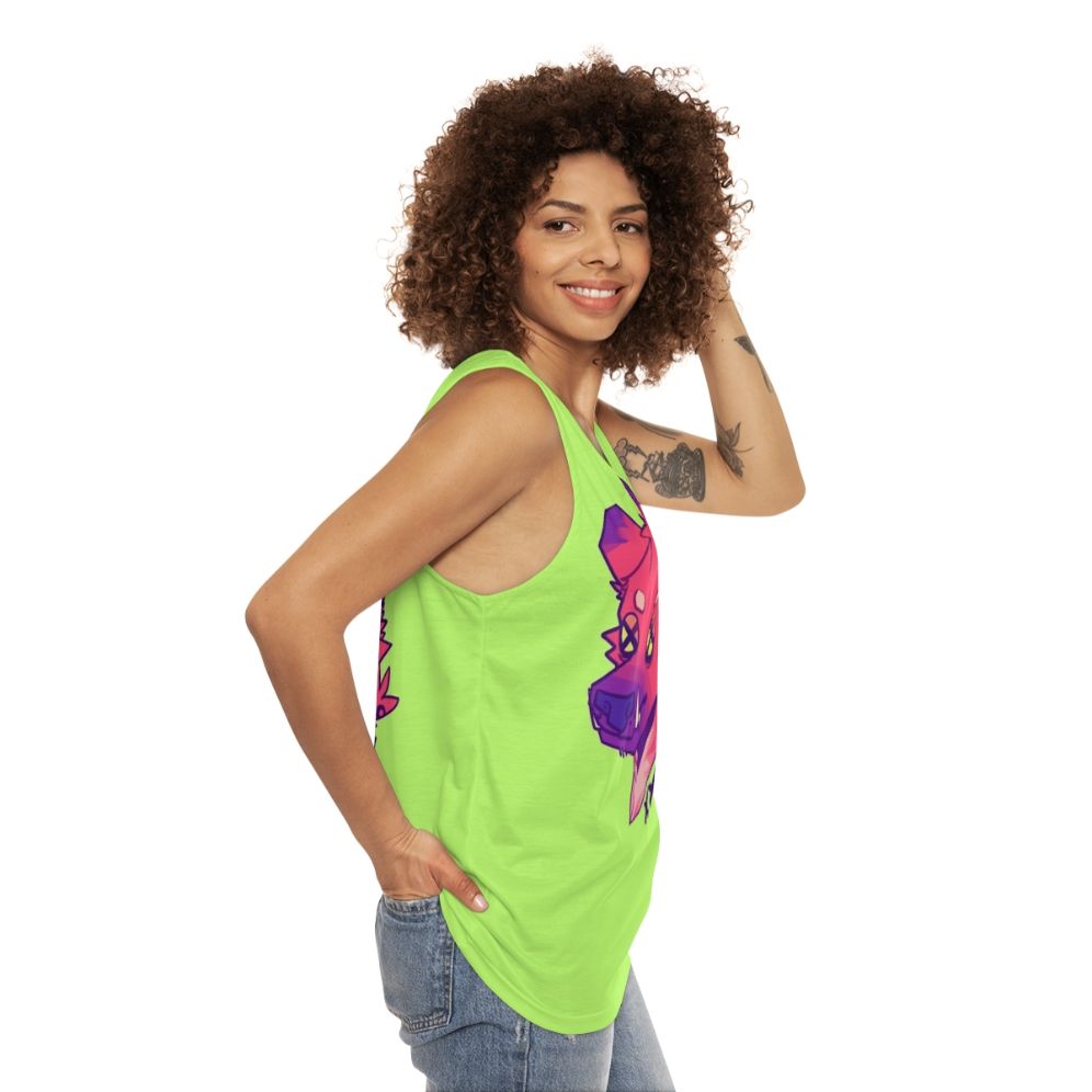 Unisex animal print tank top - women side