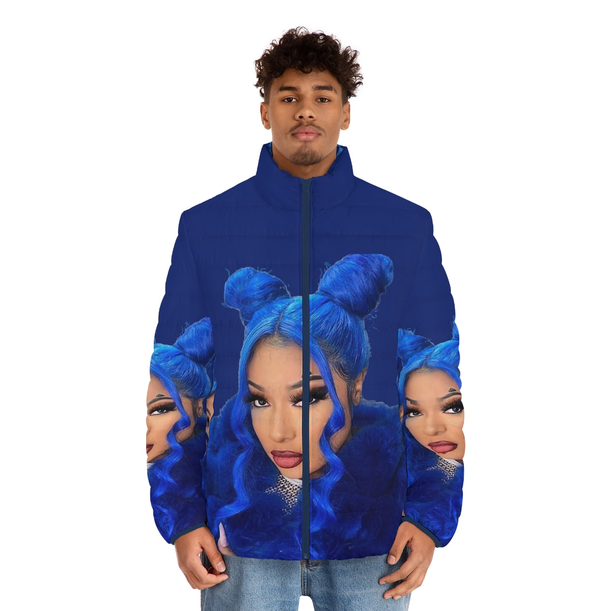 Megan Thee Stallion Puffer Jacket, featuring the popular rapper's branding and hot girl summer aesthetic - men front