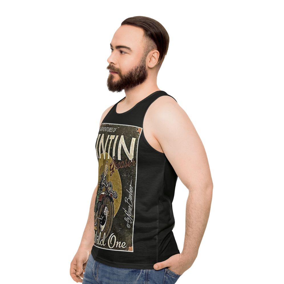 Tin Tin Unisex Graphic Tank Top - men side