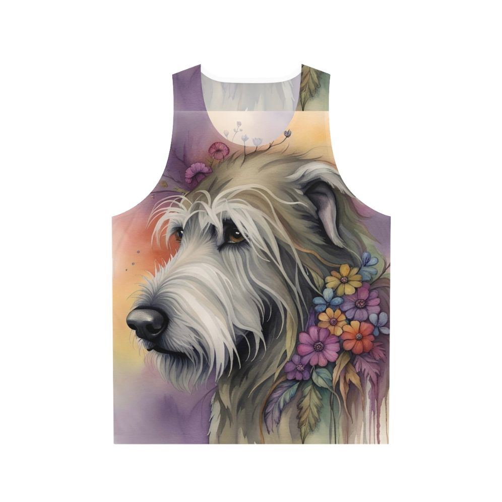 Bohemian Irish Wolfhound Floral Watercolor Tank Top