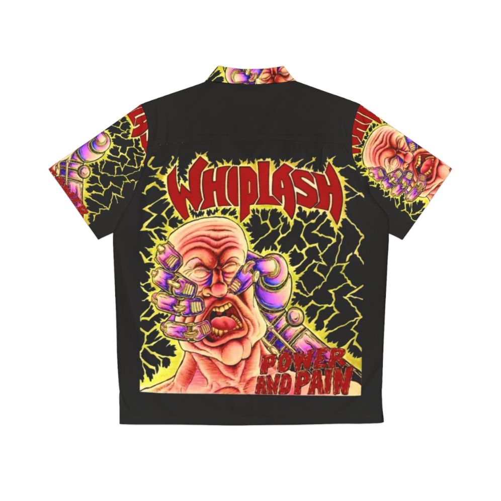 Whiplash-inspired Hawaiian shirt featuring drum and music motifs - Back