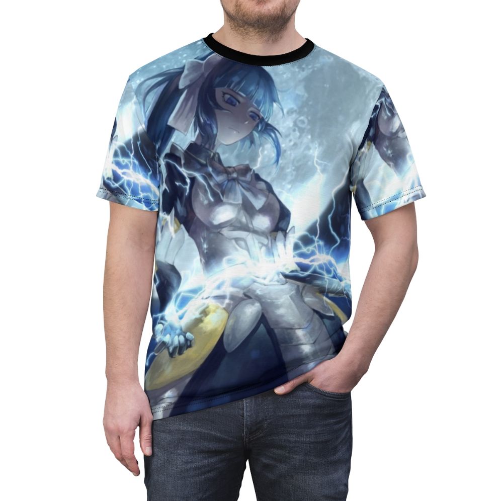 Narberal Gamma inspired fantasy anime t-shirt design featuring characters from the Overlord anime series - men front