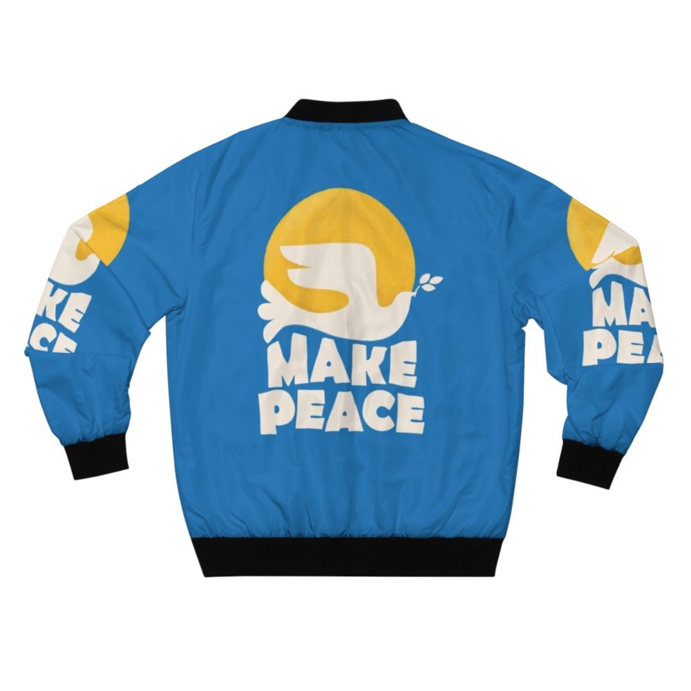 Peace typography bomber jacket with a positive message - Back