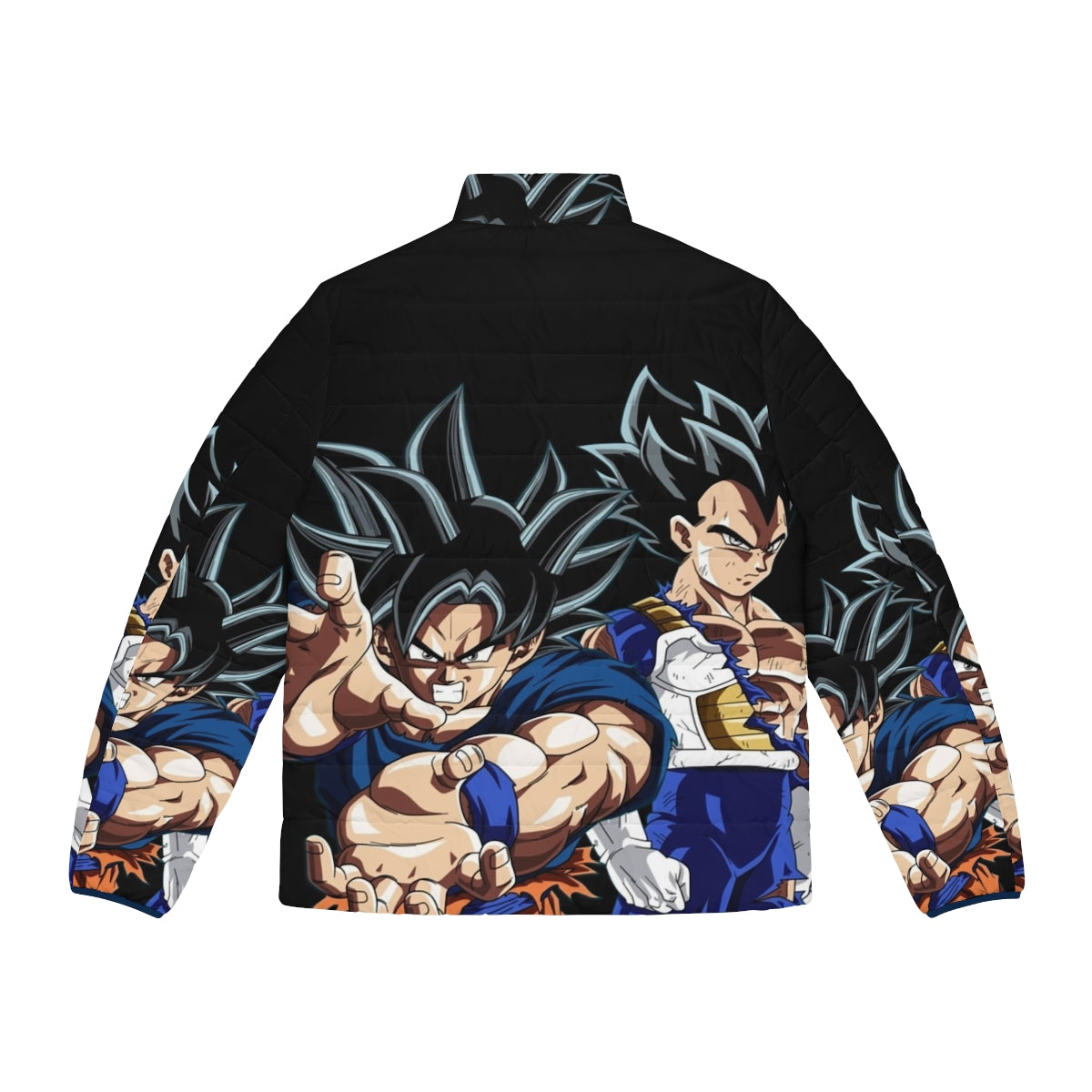 Goku The Strongest Saiyan Puffer Jacket featuring the iconic Dragon Ball Super anime character - Back