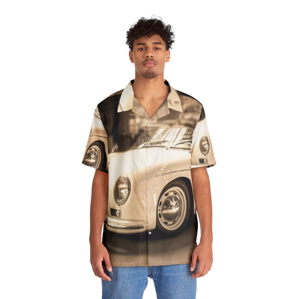 Vintage-style sepia Hawaiian shirt - People Front