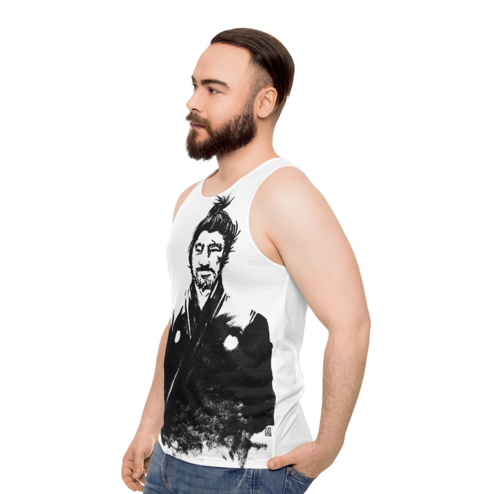 Yojimbo Unisex Tank Top Featuring Iconic Samurai Character - men side