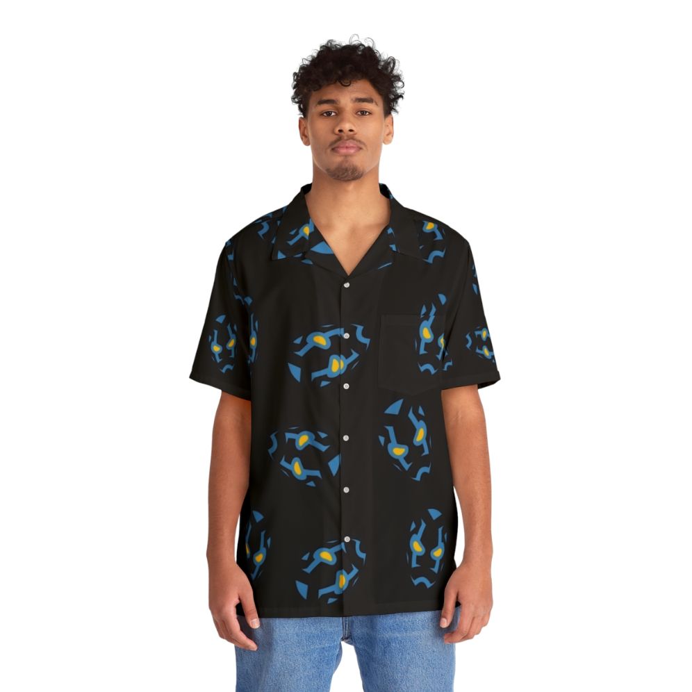 Blue Beetle Minimalist Hawaiian Shirt - People Front