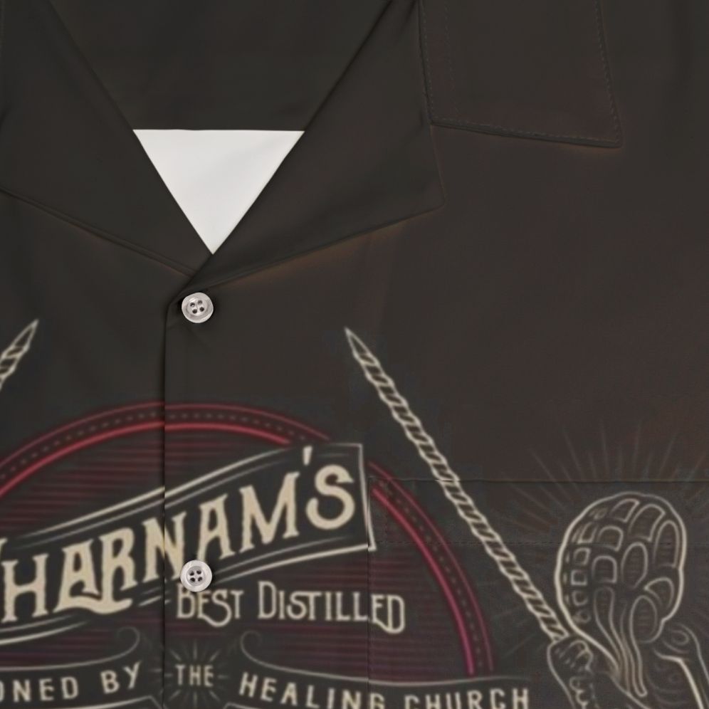 Yharnam's Blood Vials Hawaiian Shirt - Bloodborne Inspired Gothic Horror Fanart - Detail