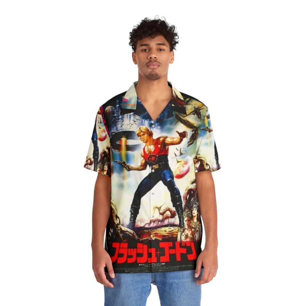 Retro 80s Flash Gordon Japanese Hawaiian Shirt - People Front