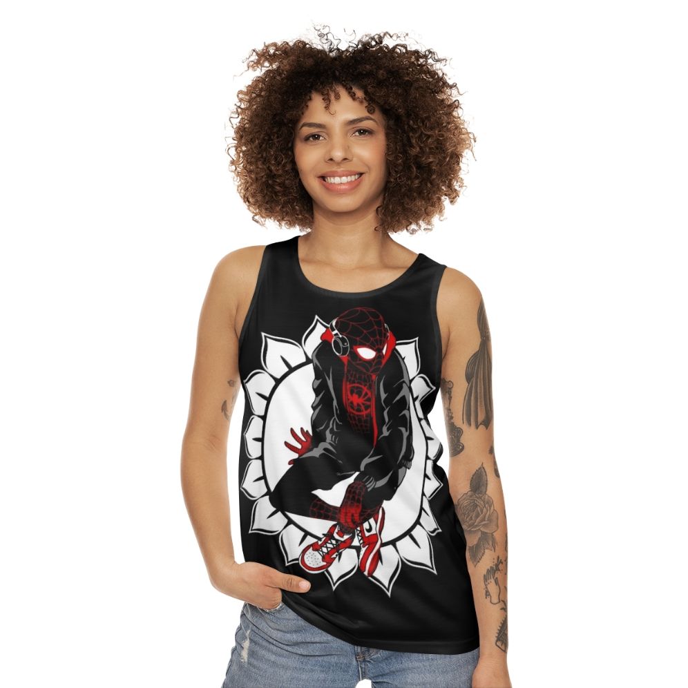 White Sunflower Spider Unisex Tank Top - women