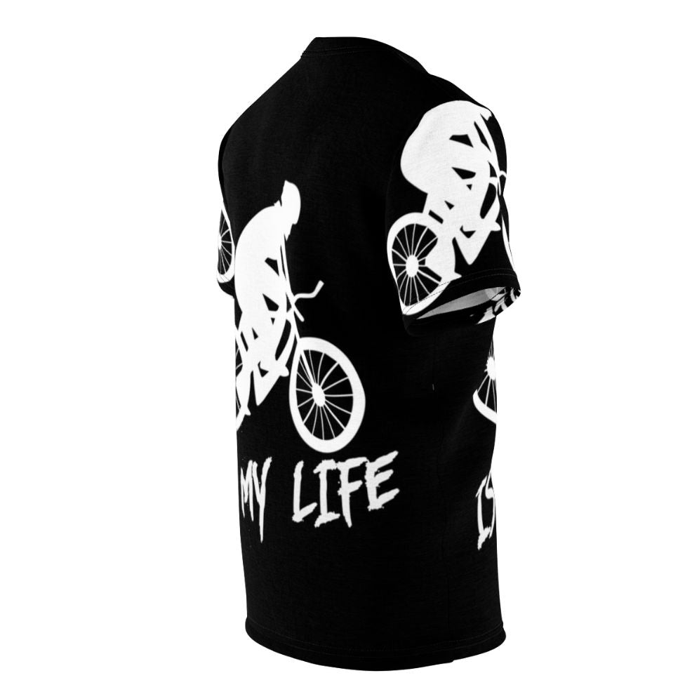 Stylish cycling t-shirt featuring a unique all-over print design for cycling enthusiasts. - men right