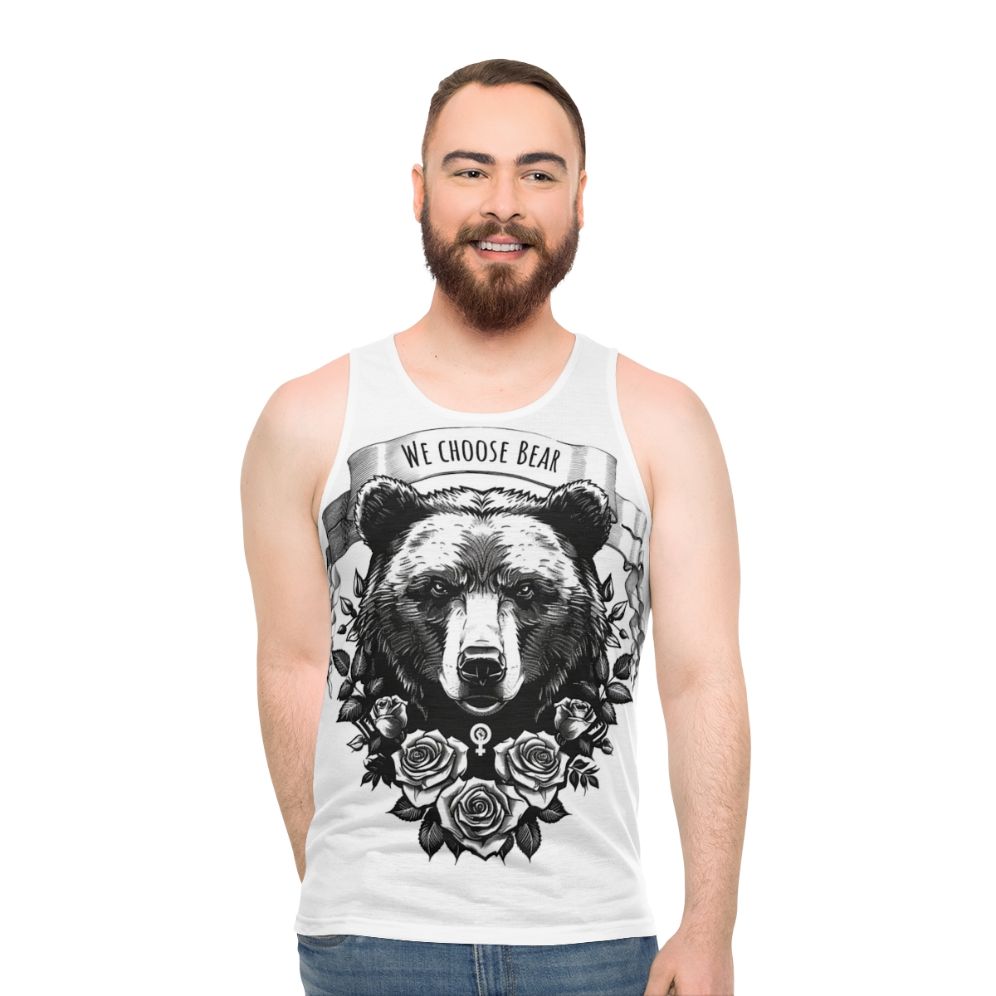 Unisex bear themed tank top for feminists - men