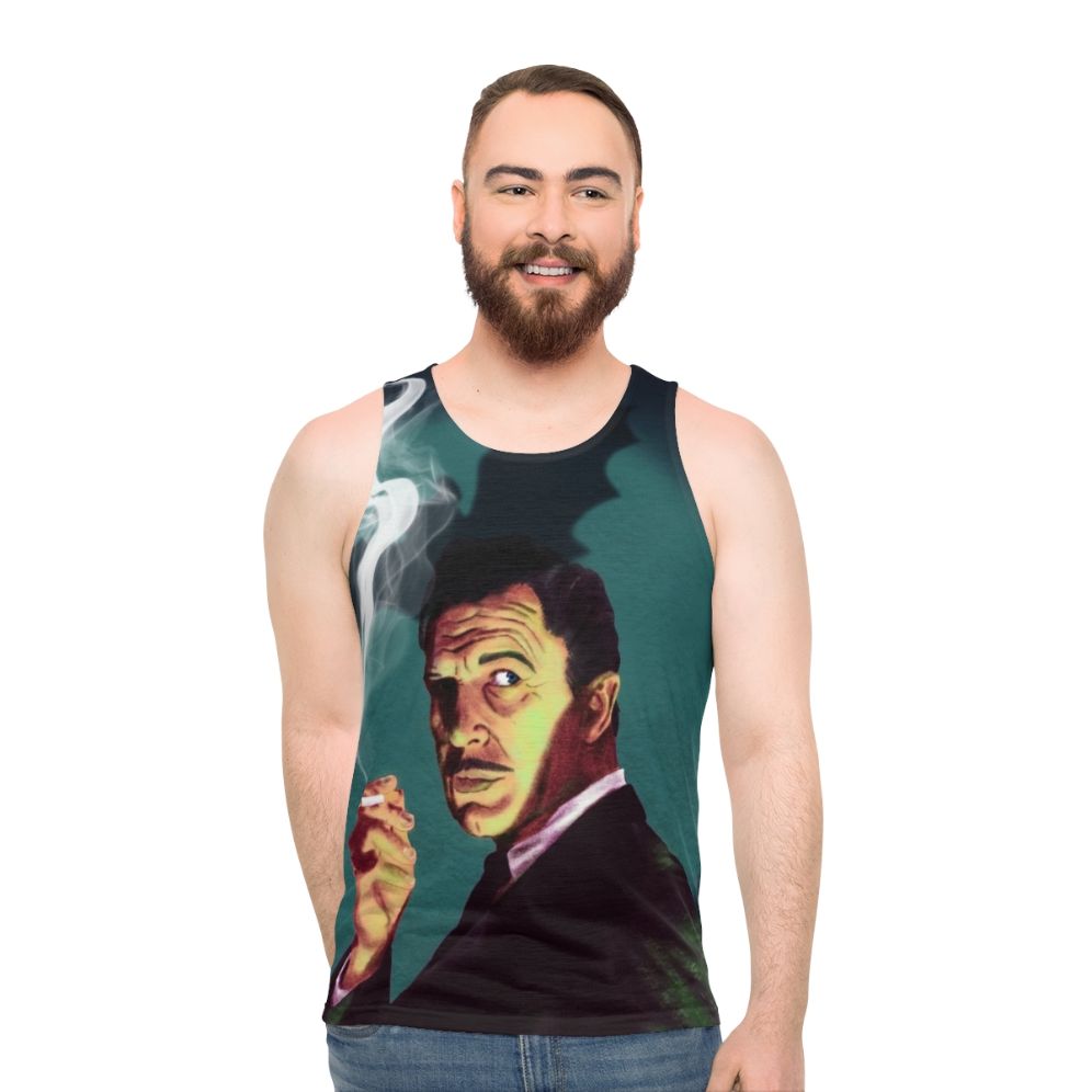 Unisex tank top featuring retro image of actor Vincent Price - men