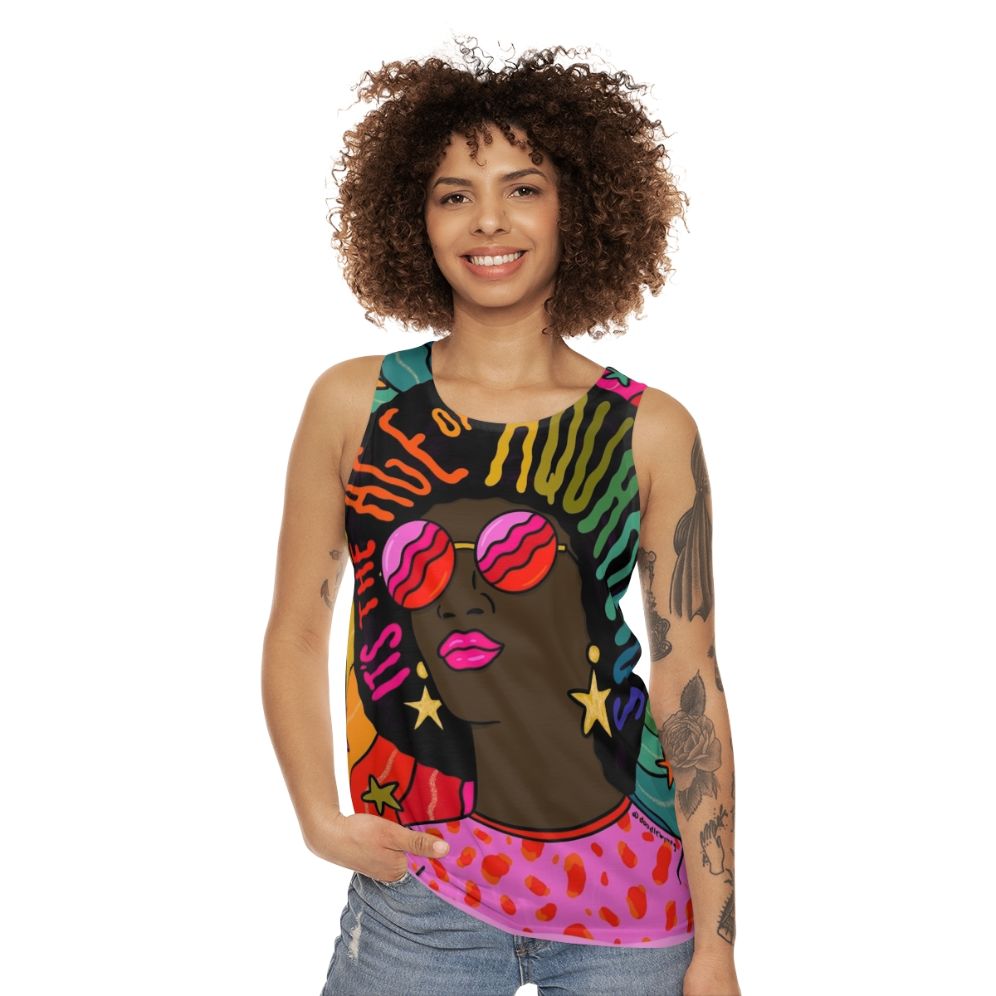 Retro Aquarius Unisex Graphic Tank Top - women