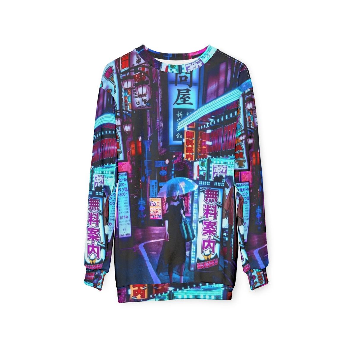 Cyborg Beauty Queen Sweatshirt in futuristic Japanese street style - hanging