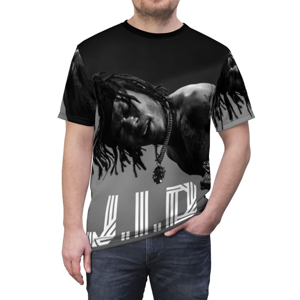 JID-inspired cut out design printed on a high-quality t-shirt - men front