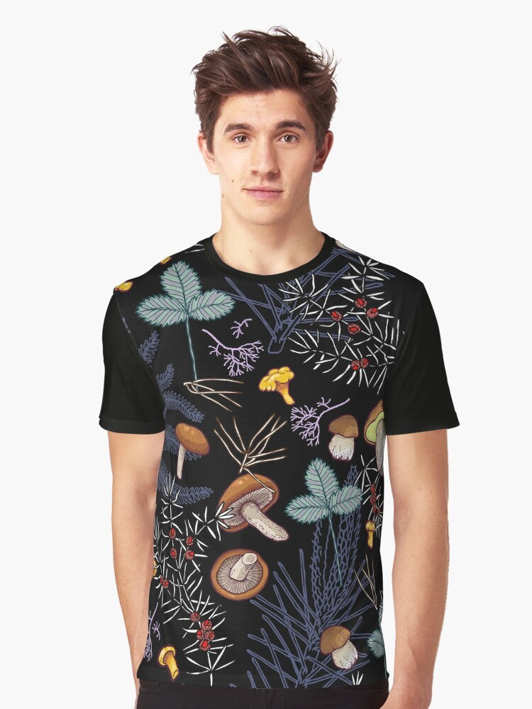 Dark forest mushrooms graphic design on a t-shirt - Men