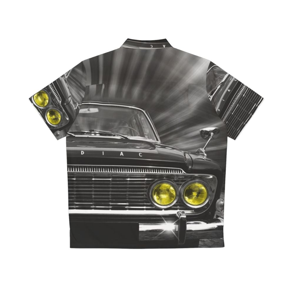 Zodiac Hawaiian Shirt with Vintage Car Graphics - Back