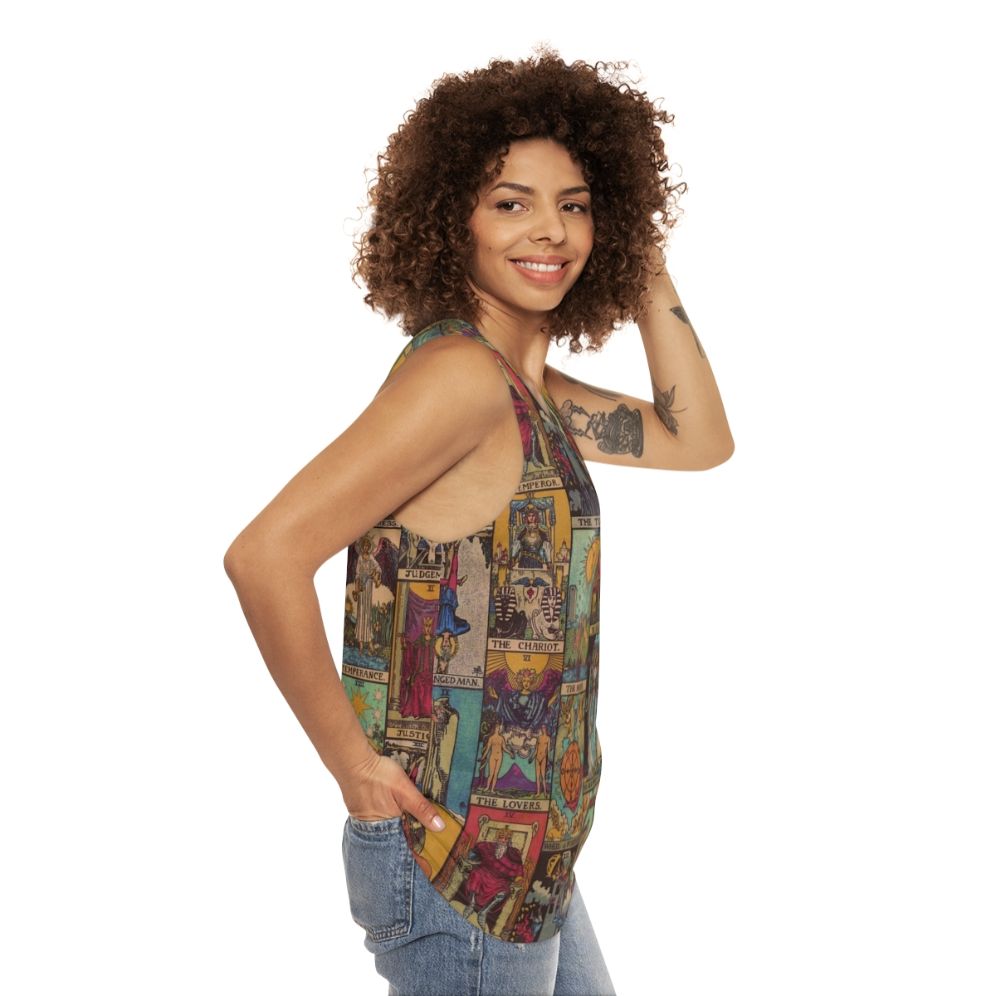 Vintage Major Arcana Patchwork Tarot Tank Top - women side