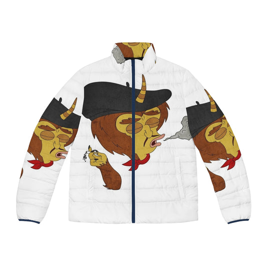 Big Mouth Maury Puffer Jacket, featuring characters from the Netflix series Bigmouth