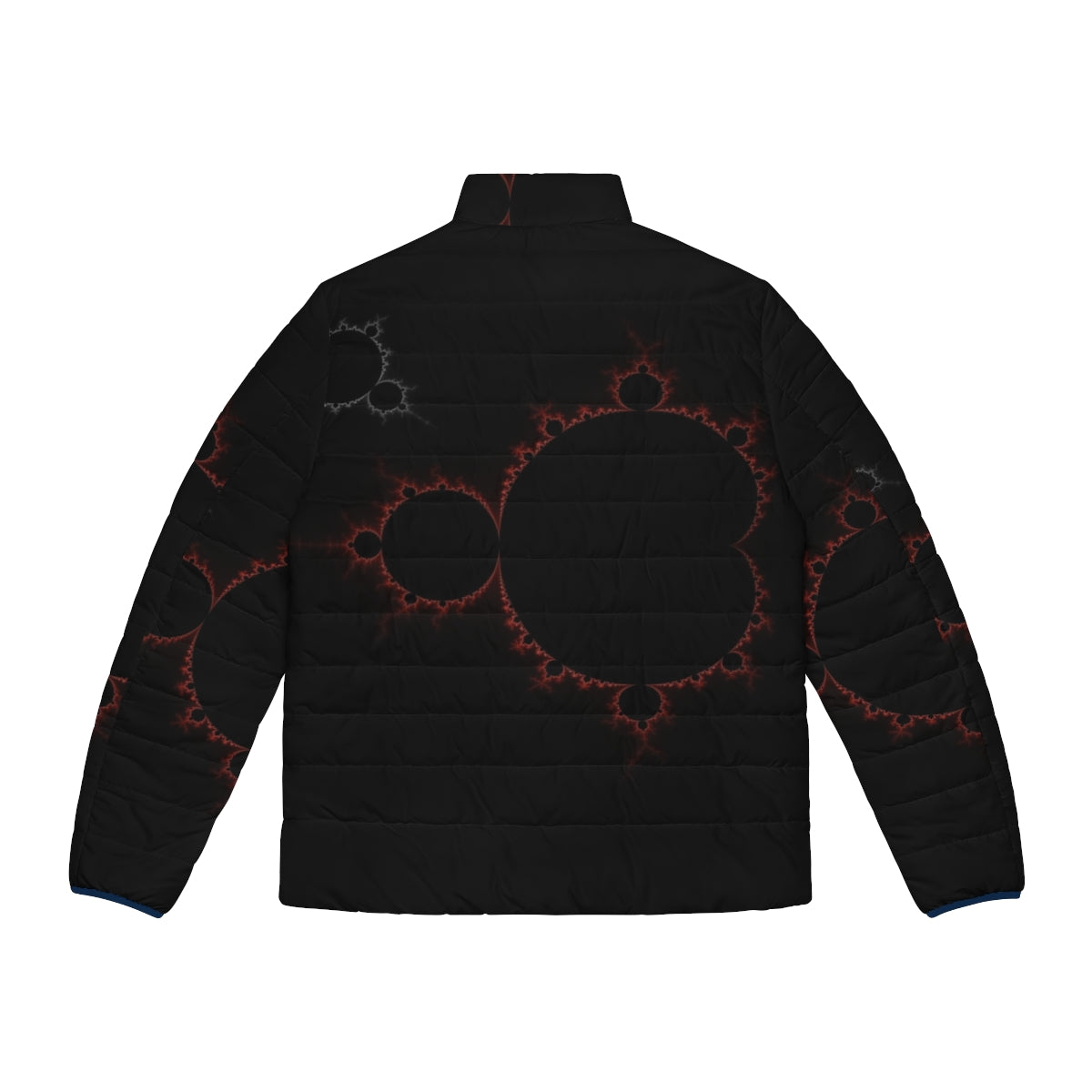 Mandelbrot set puffer jacket with a colorful, abstract fractal pattern - Back