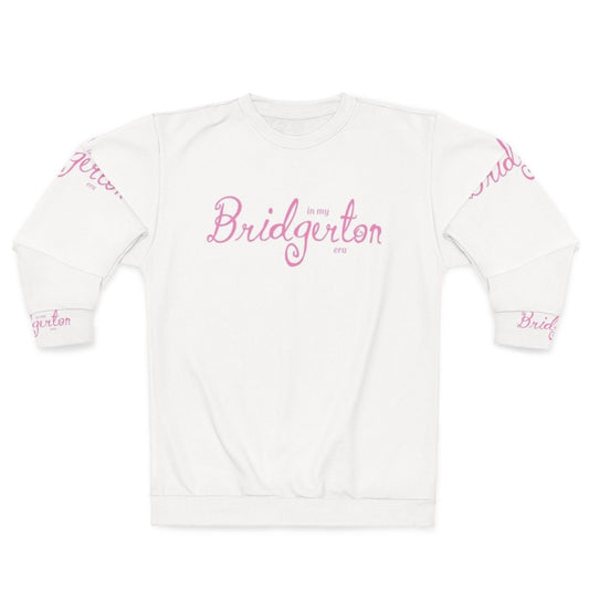 Pink sweatshirt with Bridgerton era inspired design