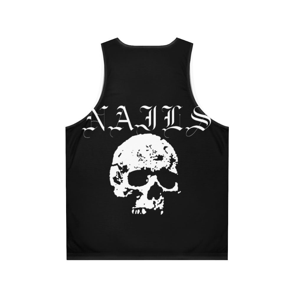 Nails hardcore punk band white unisex tank top - Back