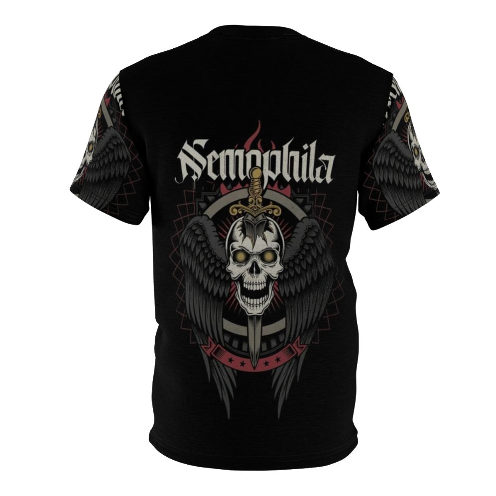 Skull Head Wings T-Shirt with Gothic, J-Rock, and Japan Inspired Graphic Design - Back