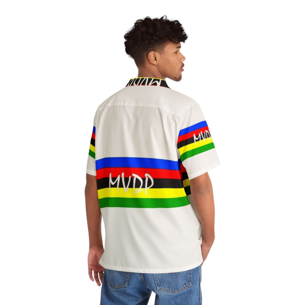 Mathieu Van Der Poel World Champion Hawaiian Cycling Shirt - People Back